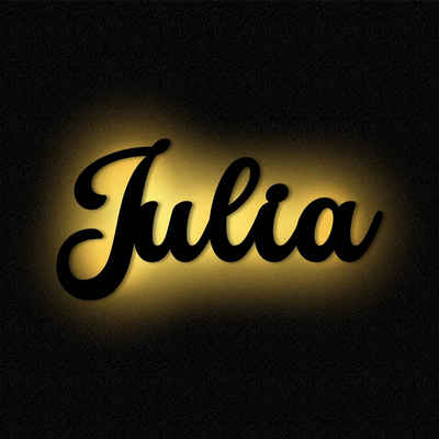 Namofactur LED Dekolicht Name Julia Deko Licht Kinder & Erwachsene Wandlampe I MDF Holz, LED fest integriert, Warmweiß