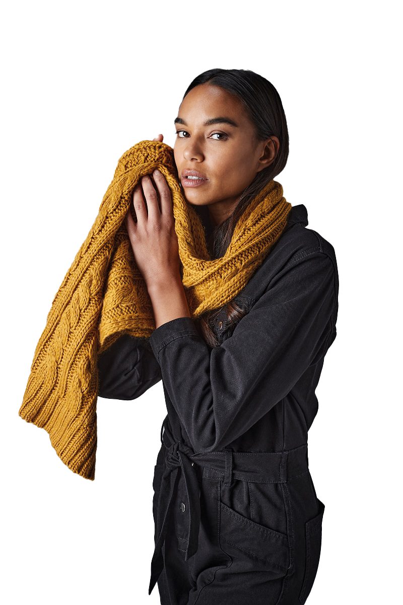 Beechfield® Strickschal warmer Damen Strickschal / Winterschal / Strick Schal - 168 x 27 cm, schwerer, grober Strick