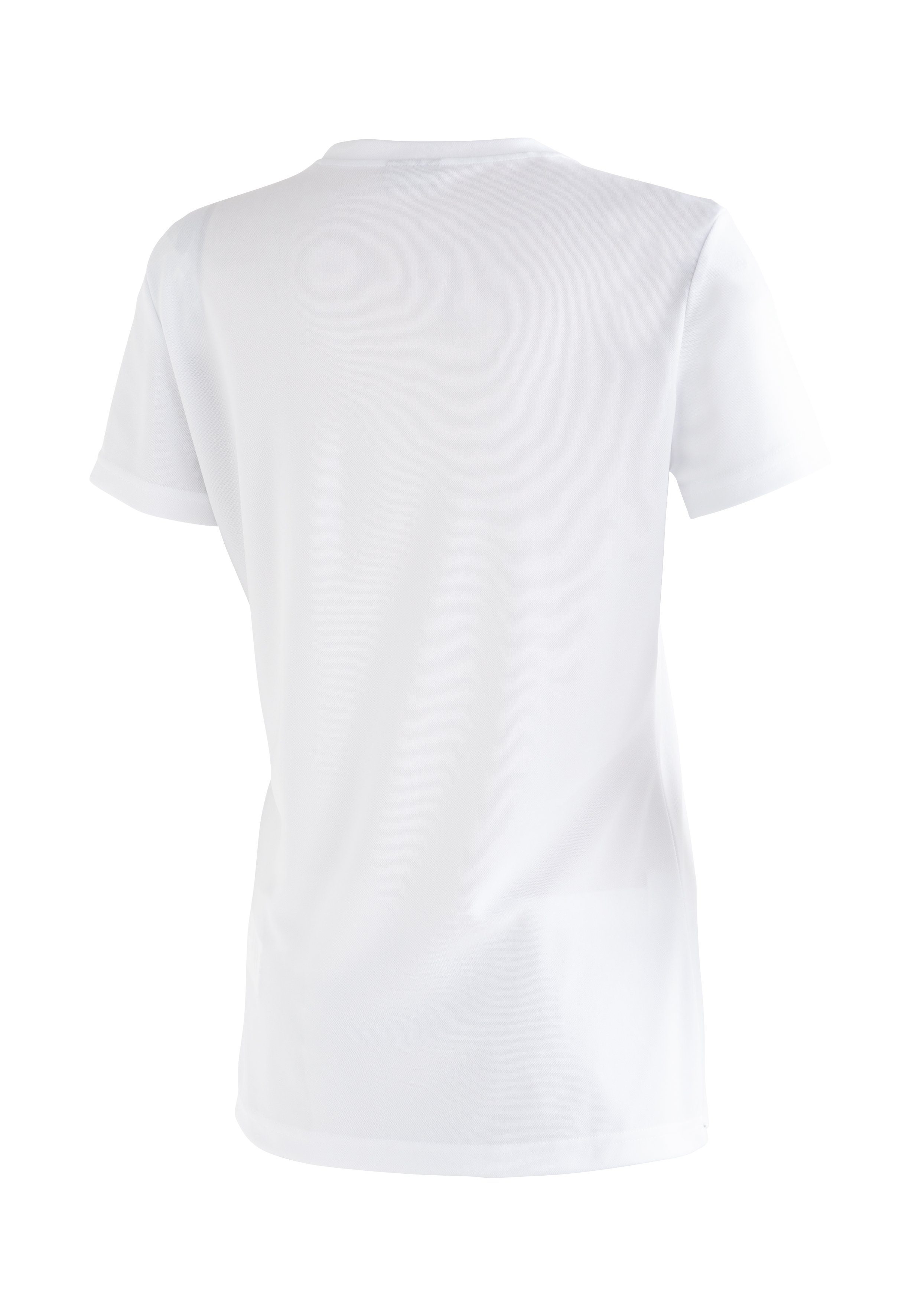 Print hoher vielseitiges Waltraut weiß T-Shirt Maier Funktional Passformstabilität Sports Funktionsshirt mit