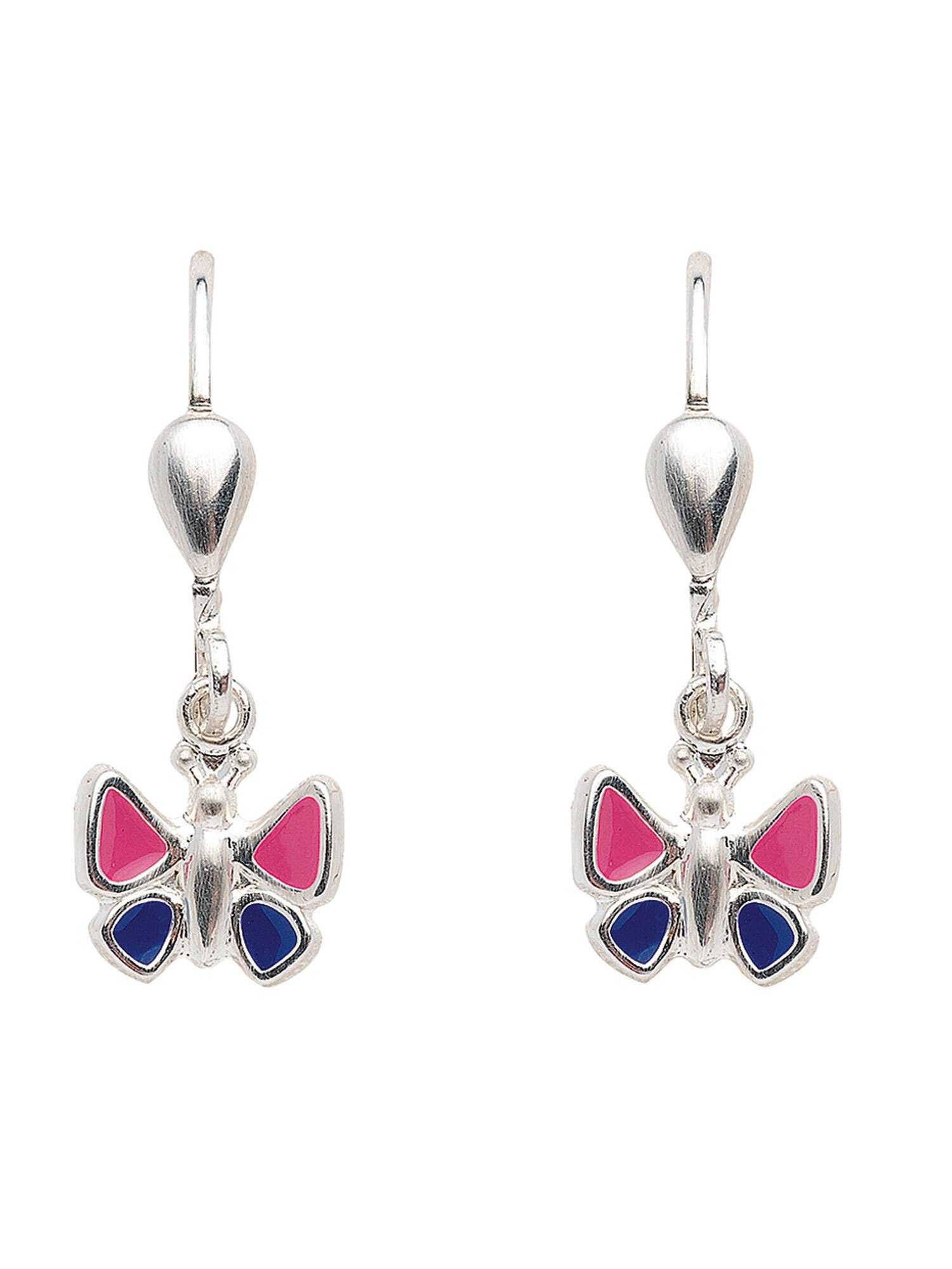 Adelia´s Paar Ohrhänger 925 Silber Ohrringe Ohrhänger Schmetterling,  Silberschmuck für Damen, Maße - Breite 8,7 mm - Höhe 7,4 mm