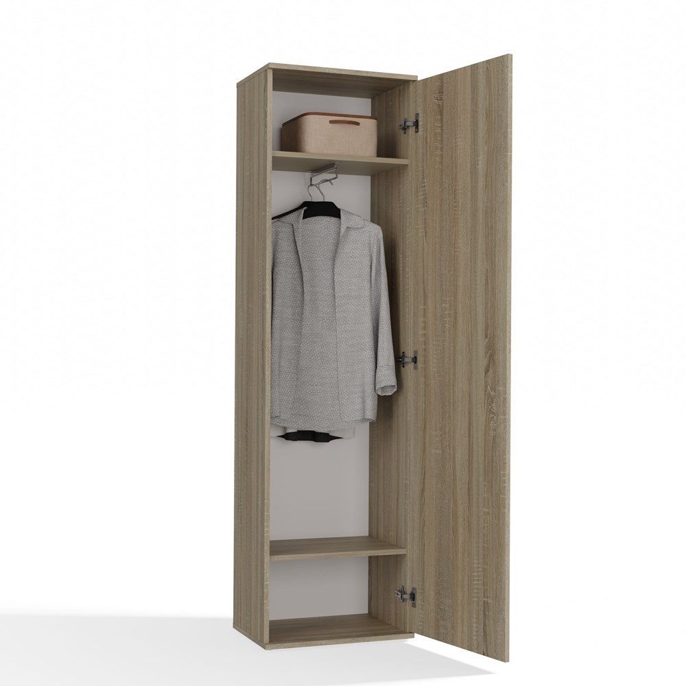 TOPESHOP Garderobenschrank Garderobenschrank mit Spiegel Vielseitig Ideal für Halle & Wohnraum, Flurschrank