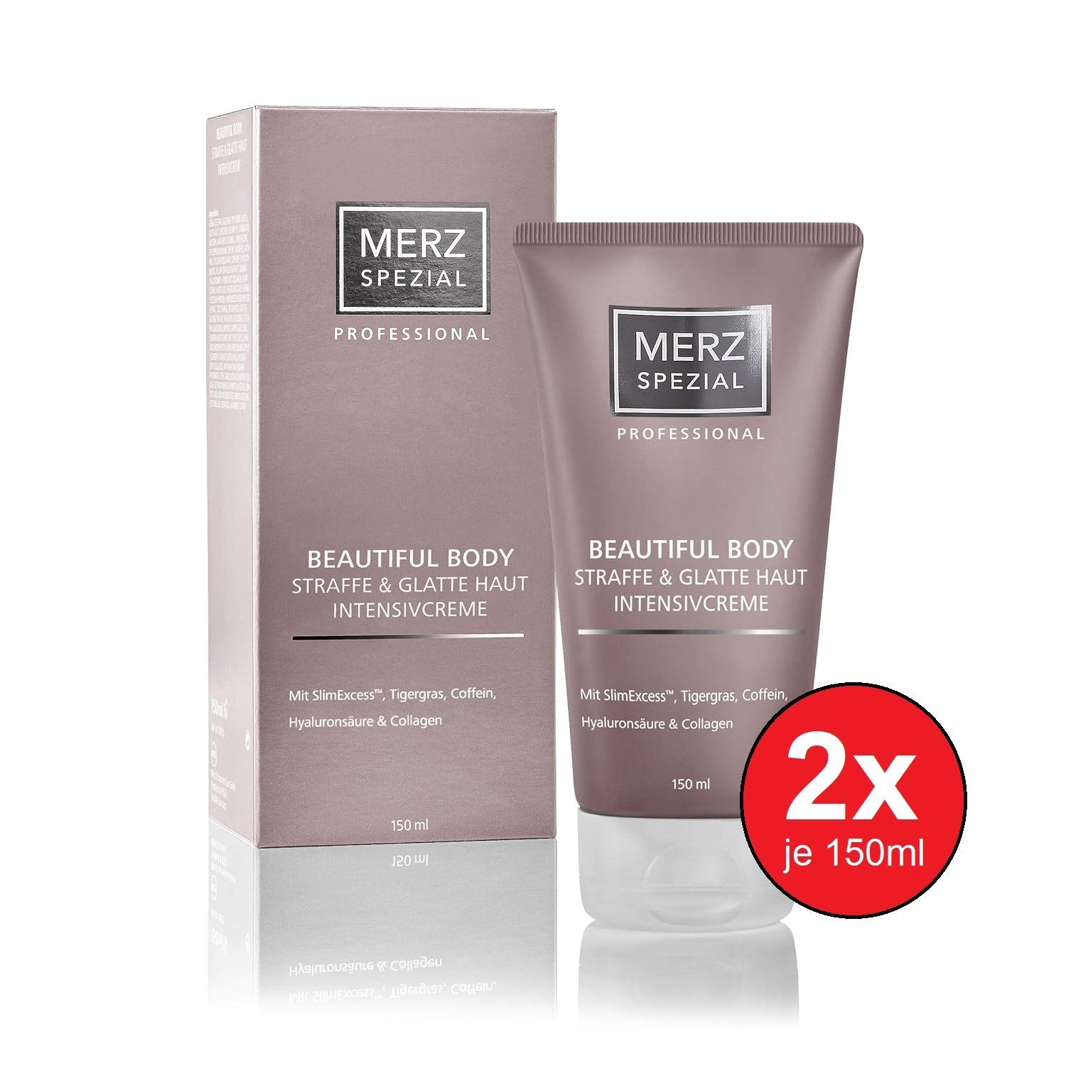 Merz Spezial Professional Körpercreme Beautiful Body Intensivcreme Körpercreme 150ml Kosmetik Beauty Pflege, 2-tlg., Unterstützt bei Cellulite mit Collagen und Hyaluron