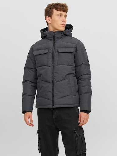 Jack Steppjacke Dark JACKET Melange JJMASON Jones PUFFER Grey & SN