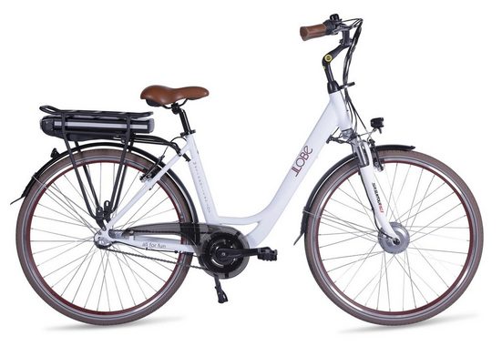 LLobe E-Bike »City-E-Bike 28" Metropolitan Joy, modernwhite 36V / 13Ah«, 3 Gang, Nabenschaltung, 250,00 W