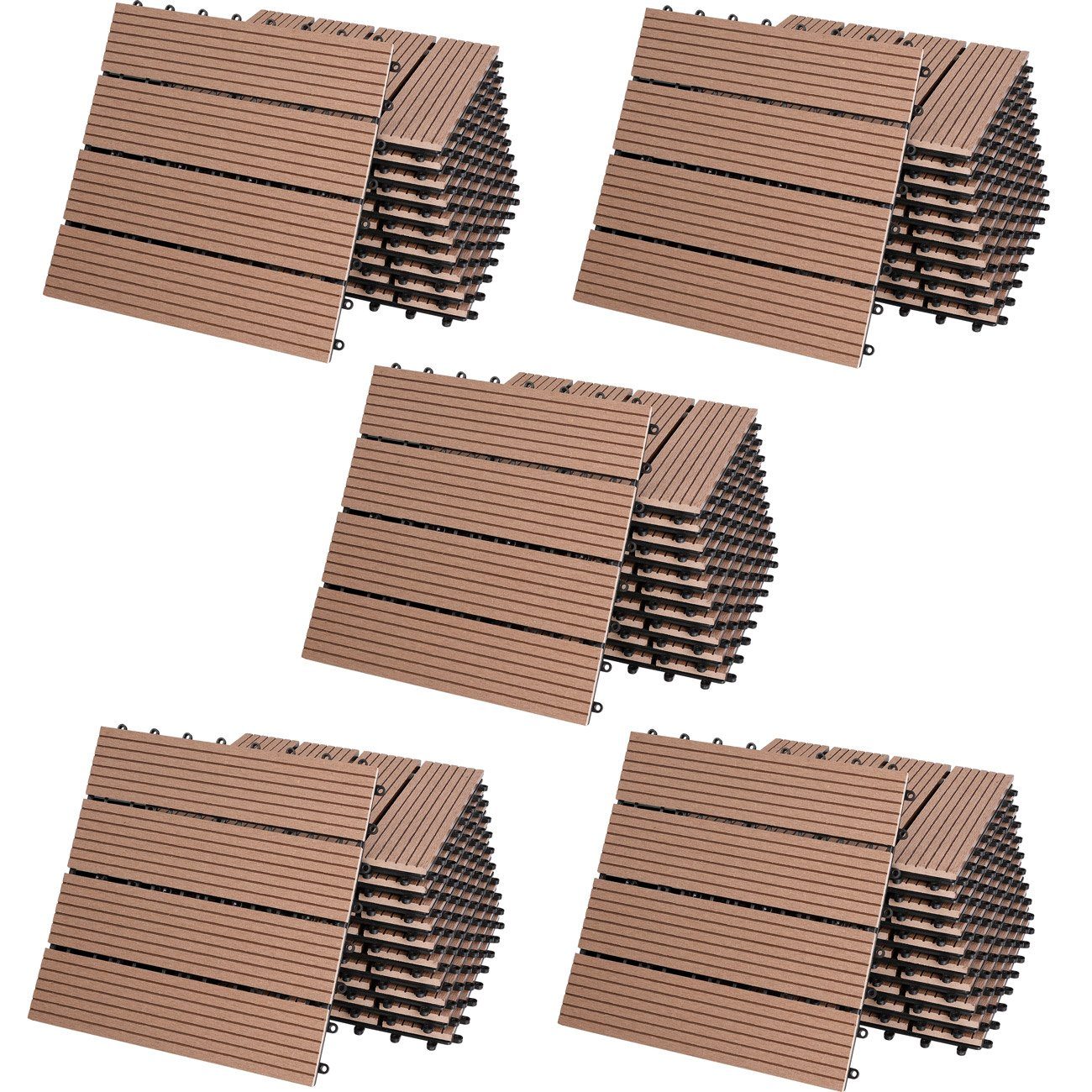 Casaria Holzfliesen 22x Klassik Terracotta, Terrassenfliesen günstig online kaufen