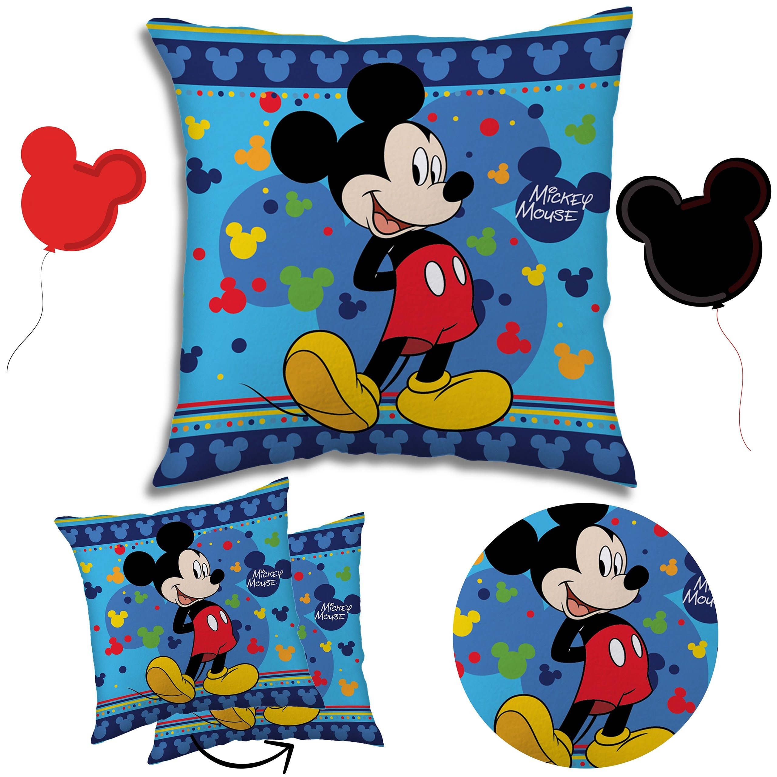 Disney Mickey Mouse Kopfkissen DISNEY Mickey Mouse Quadratisches Kissen, Dekokissen 40x40 cm