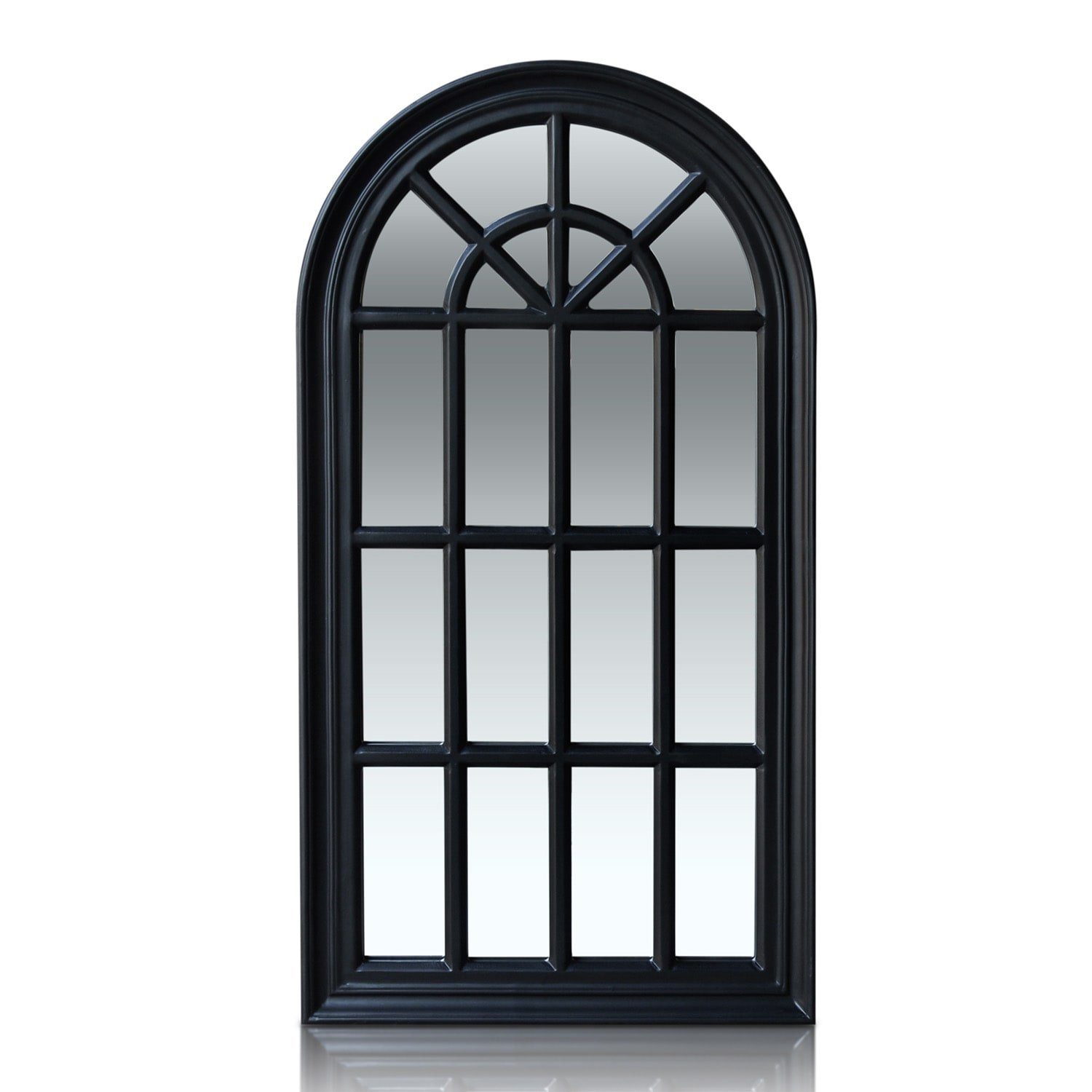 Casa Chic Spiegel Savile Französischer Fensterspiegel 86 x 46 cm Schwarz | Schwarz