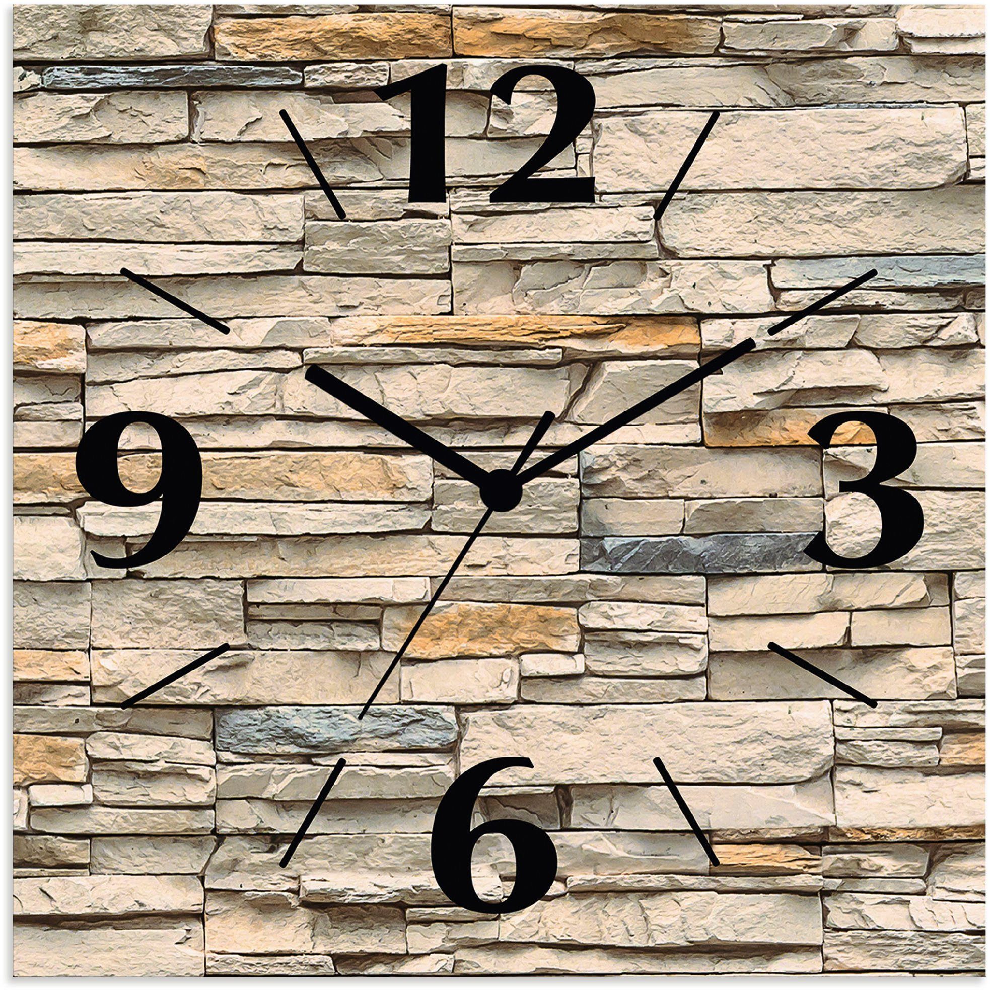 Artland Wanduhr Braune alte Ziegelmauer (wahlweise mit Quarz- oder Funkuhrw günstig online kaufen