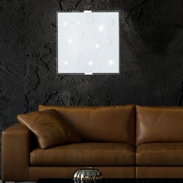 EGLO Deckenstrahler, Leuchtmittel nicht inklusive, Decken Wand Beleuchtung Schlafzimmer quadratisch silber Glas Steine