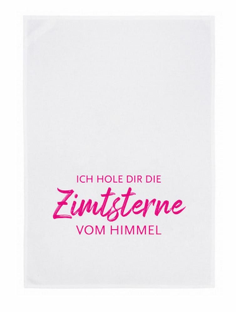 17;30 Hamburg Geschirrtuch Ich hole dir die Zimtsterne vom Himmel, Pink, (1-tlg), 50x70cm, Siebdruck