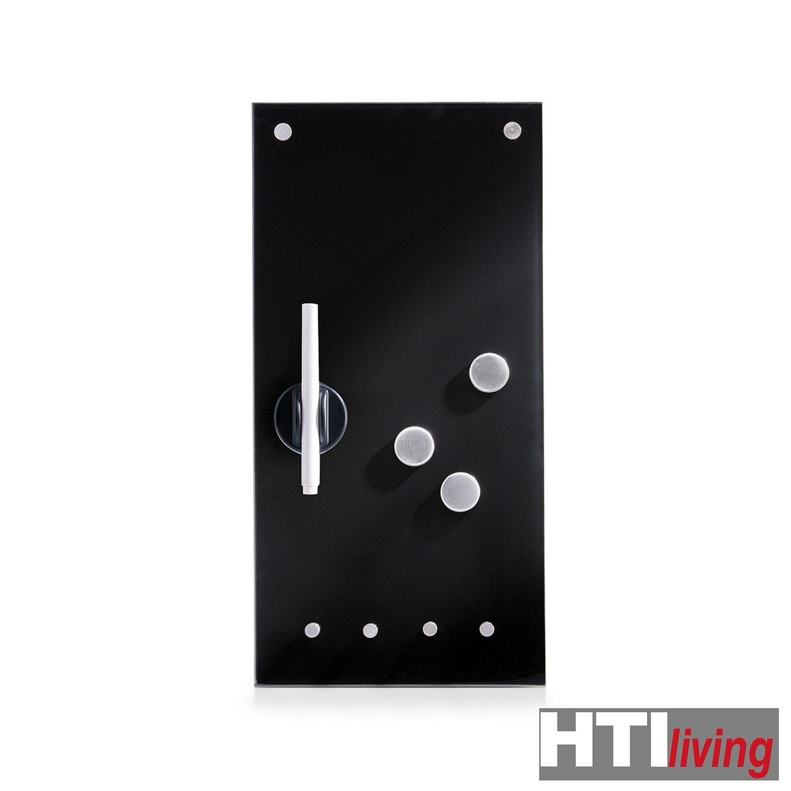 Memoboard Memoboard Glas Haken HTI-Living Schwarz mit