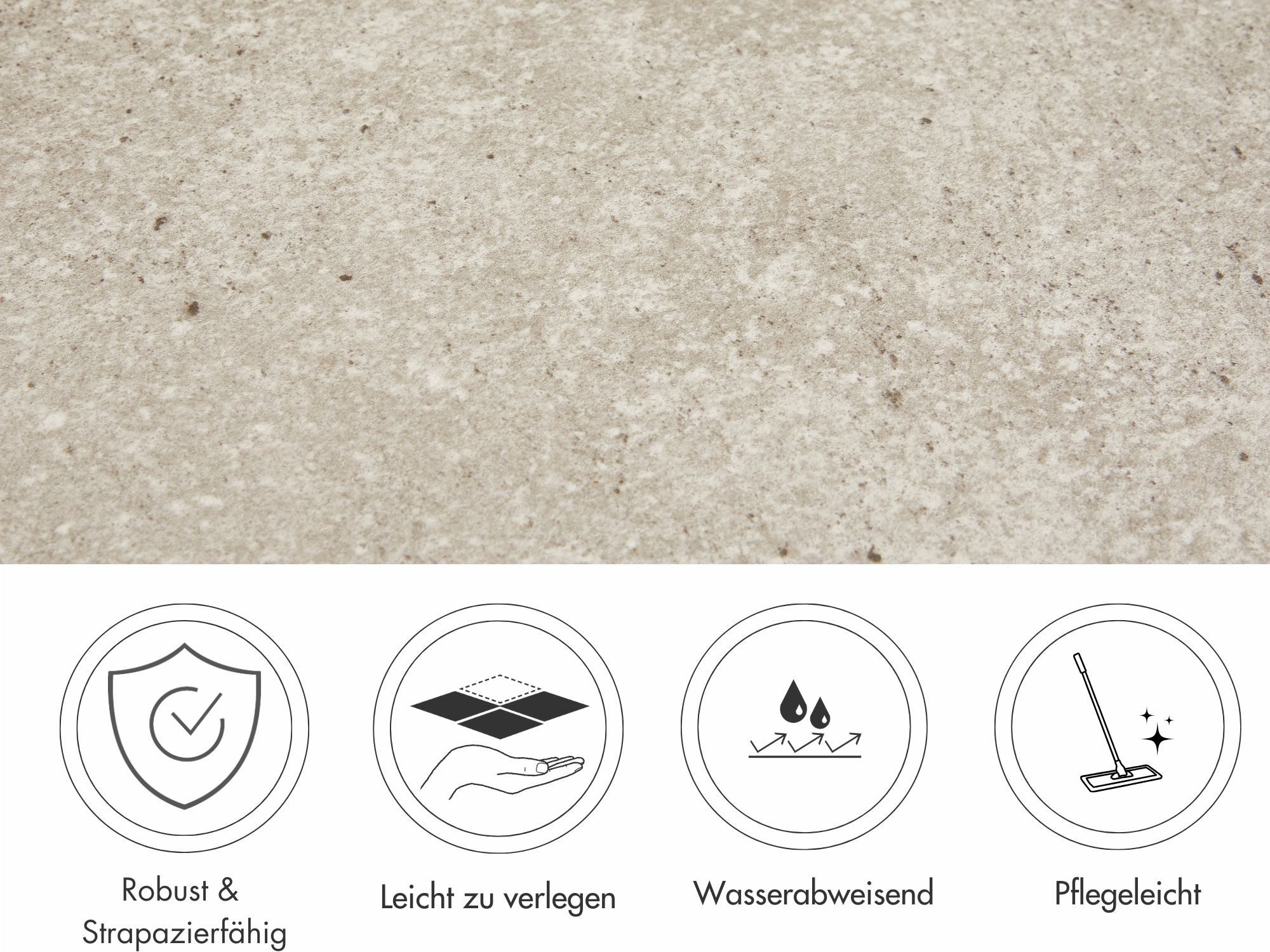 misento Vinylboden Mirage in Fliesen- und Steinoptik, für Feuchtraum- und Privatbereiche, PVC Bodenbelag Meterware 200/400 cm breit, Stärke 2,8 mm