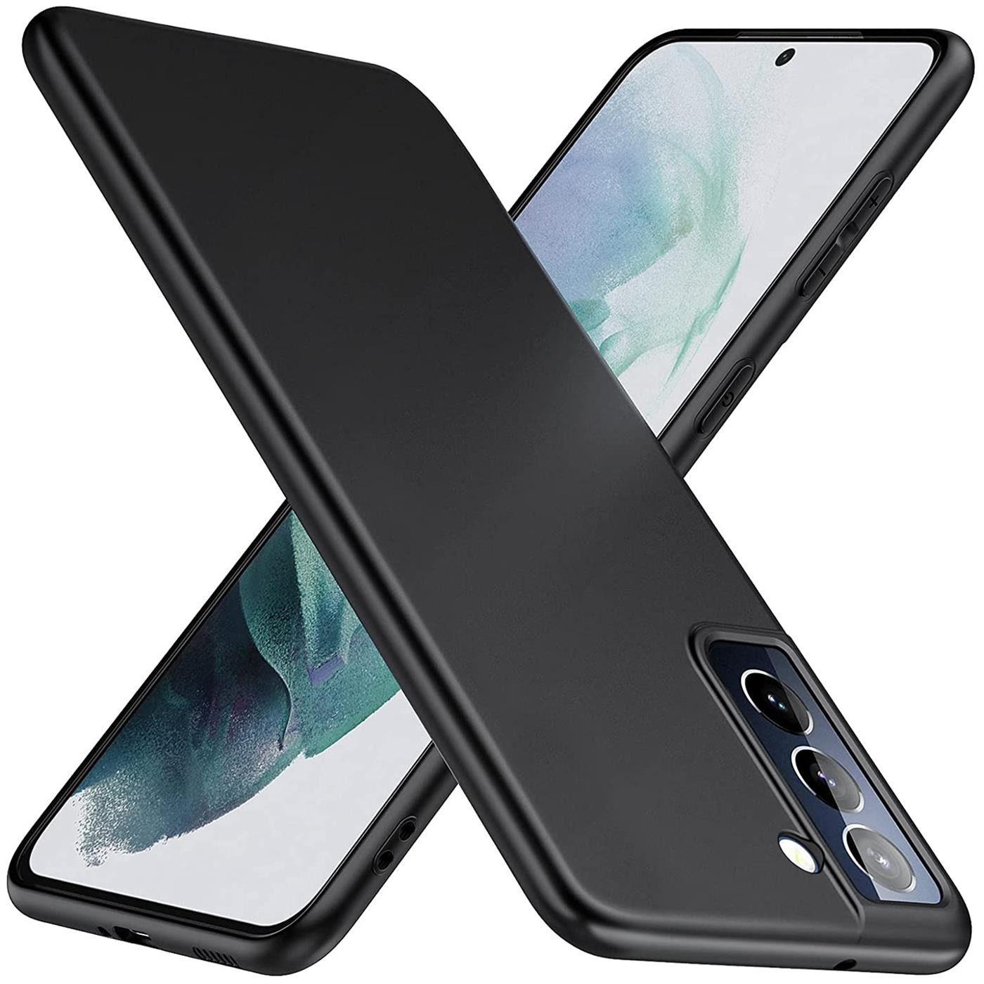 CoolGadget Handyhülle Handy Schutzhülle für Samsung Galaxy S21 FE matt schwarz 6,4 Zoll, Silikon TPU Hülle Schutz Tasche Cover schlicht Slim Case