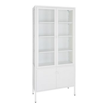 ebuy24 Vitrine Brisbane Vitrinenschrank 4 Türen weiß.