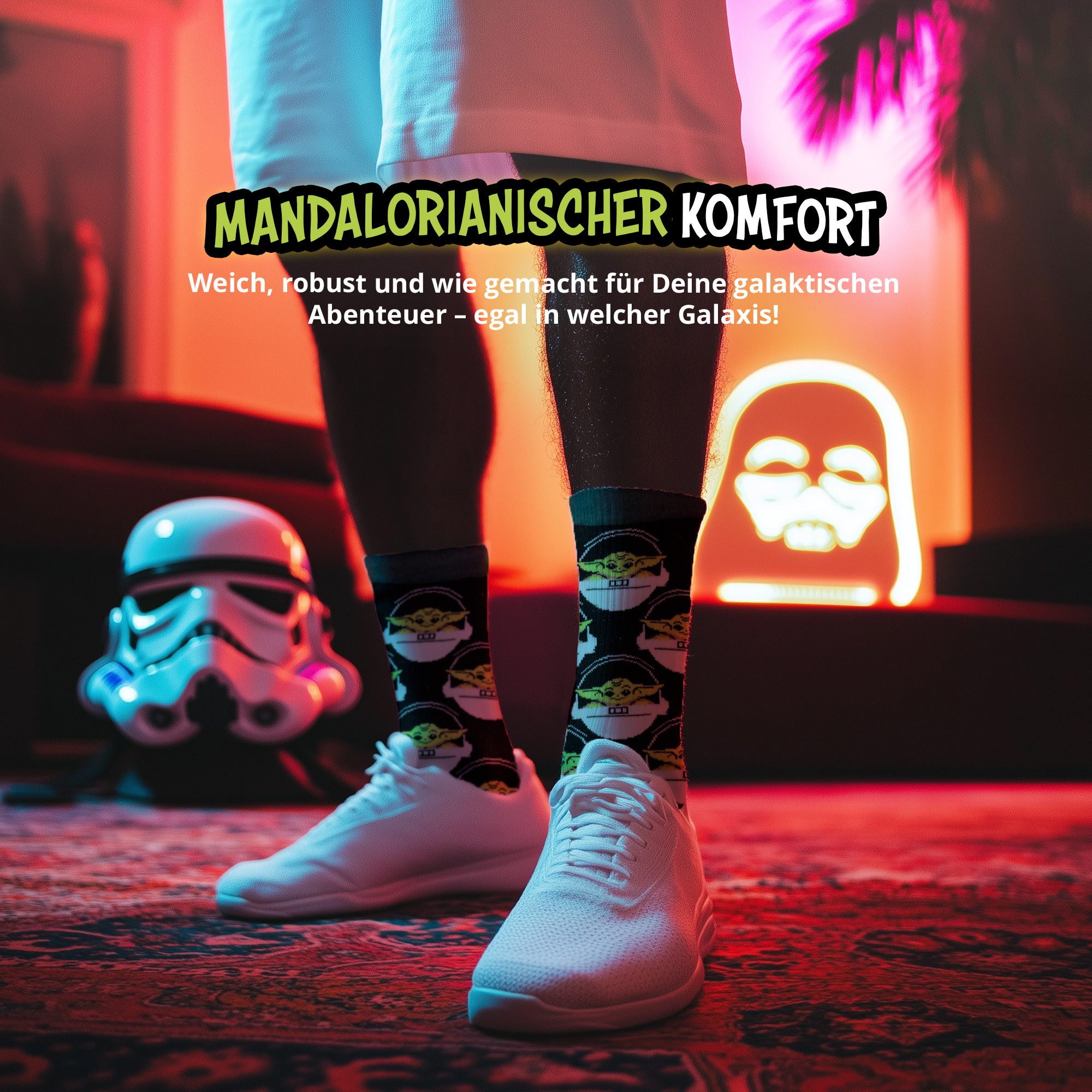 United Labels® Socken Star Wars The Mandalorian Socken Sneaker Strümpfe (5er Pack) 40-45 – Bild 4 von 5