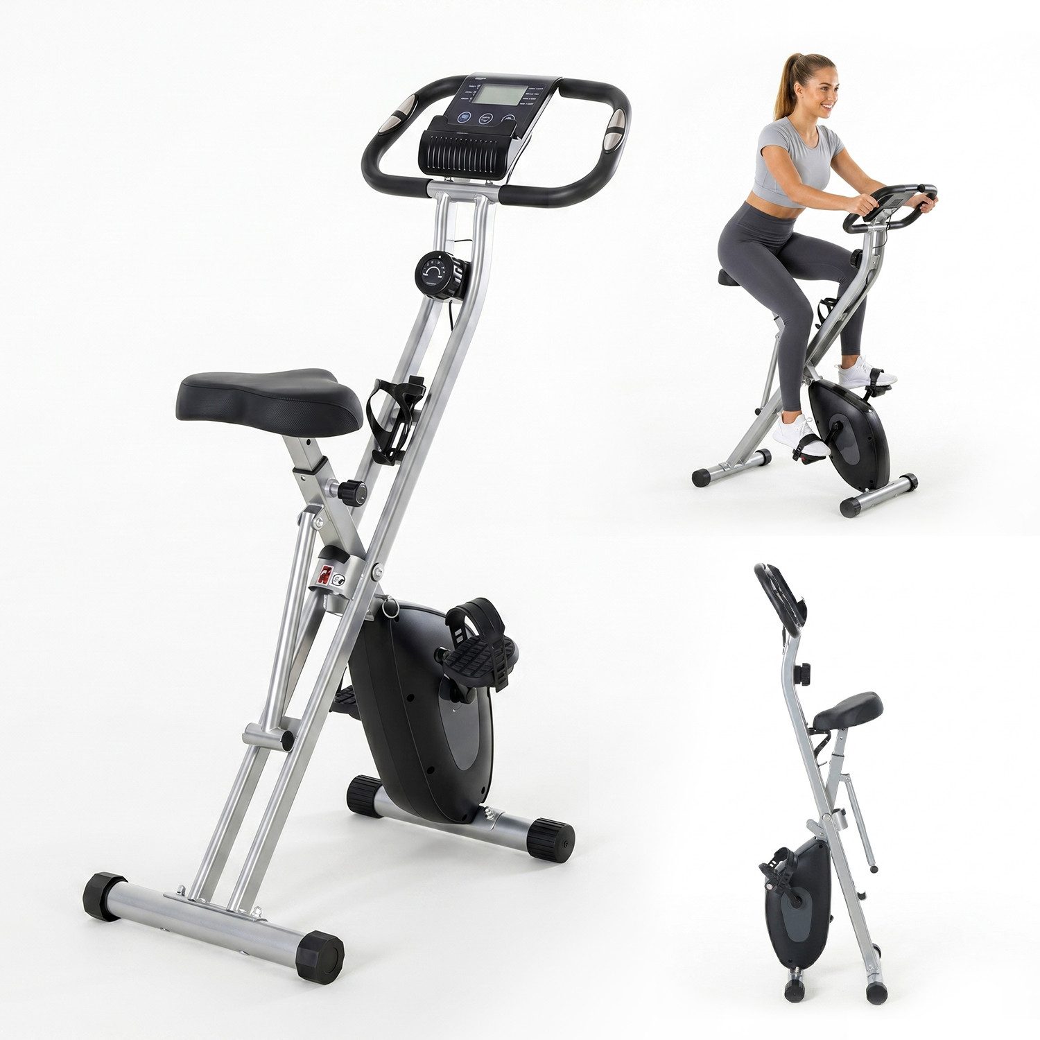 Heimtrainer Klappbarer Heimtrainer Fahrrad mit 16 Widerstandsstufen & LCD Display