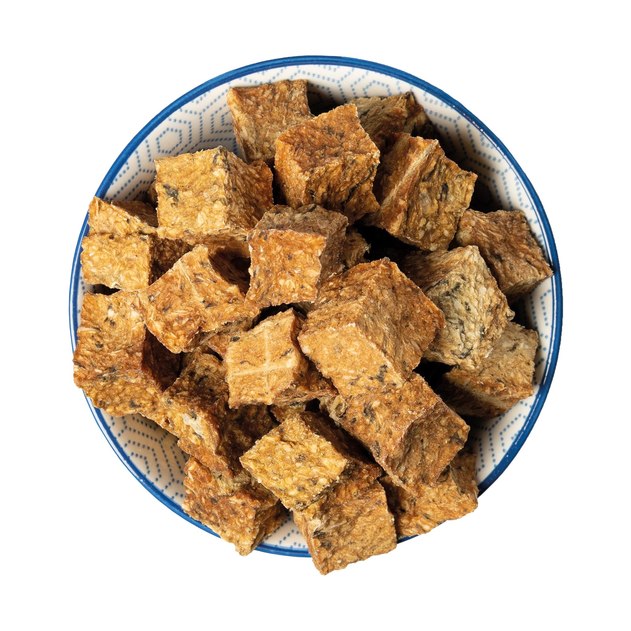 Schecker ICELAND Dorsch Taler - 100 % Natur, 100 % Island!, Snack für: Hunde, Katzen, Krosse Würfelchen aus echtem Dorsch und duftendem Hering