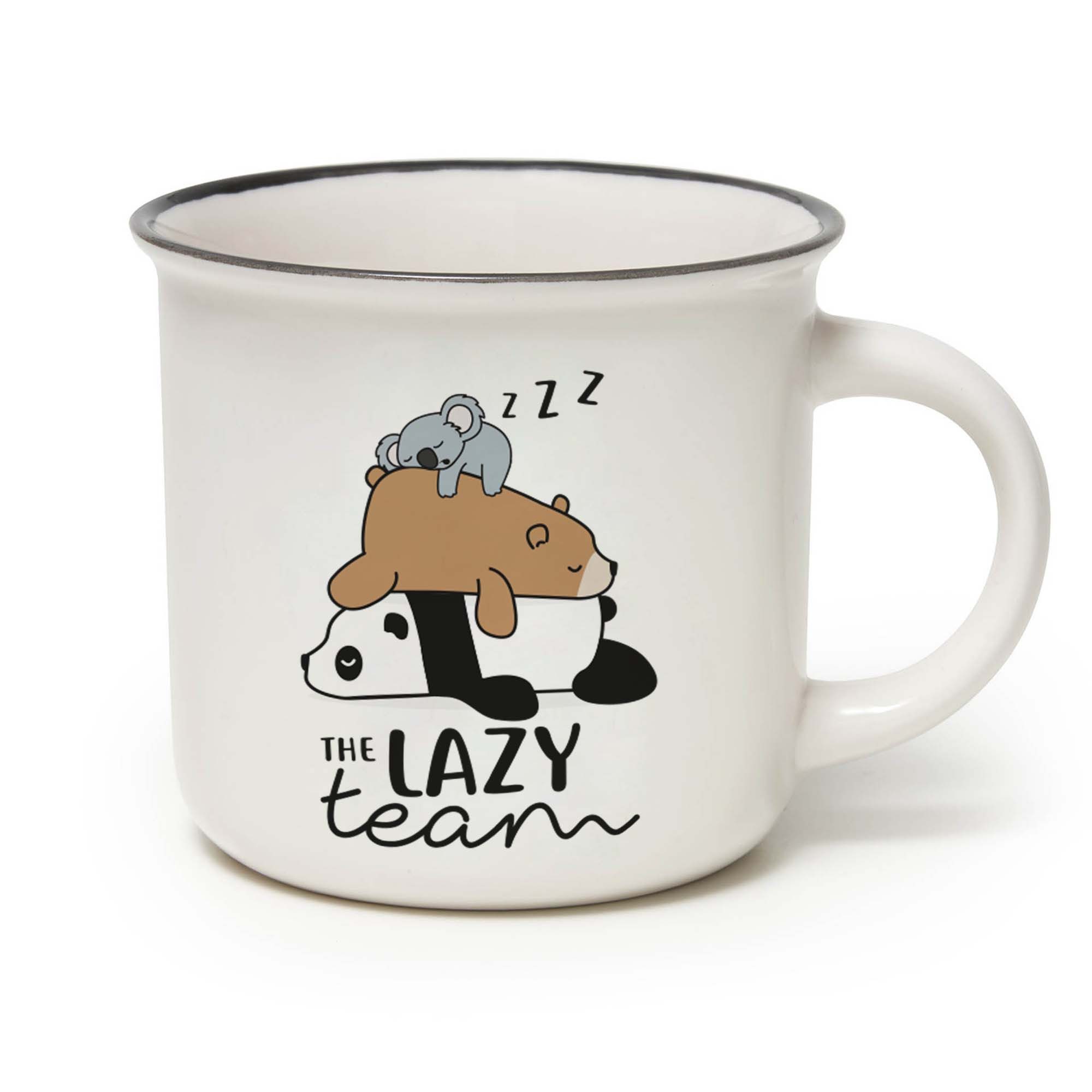 Legami Cappuccinotasse Legami Porzellantasse Trinkbecher Cu-Puccino Lazy Team