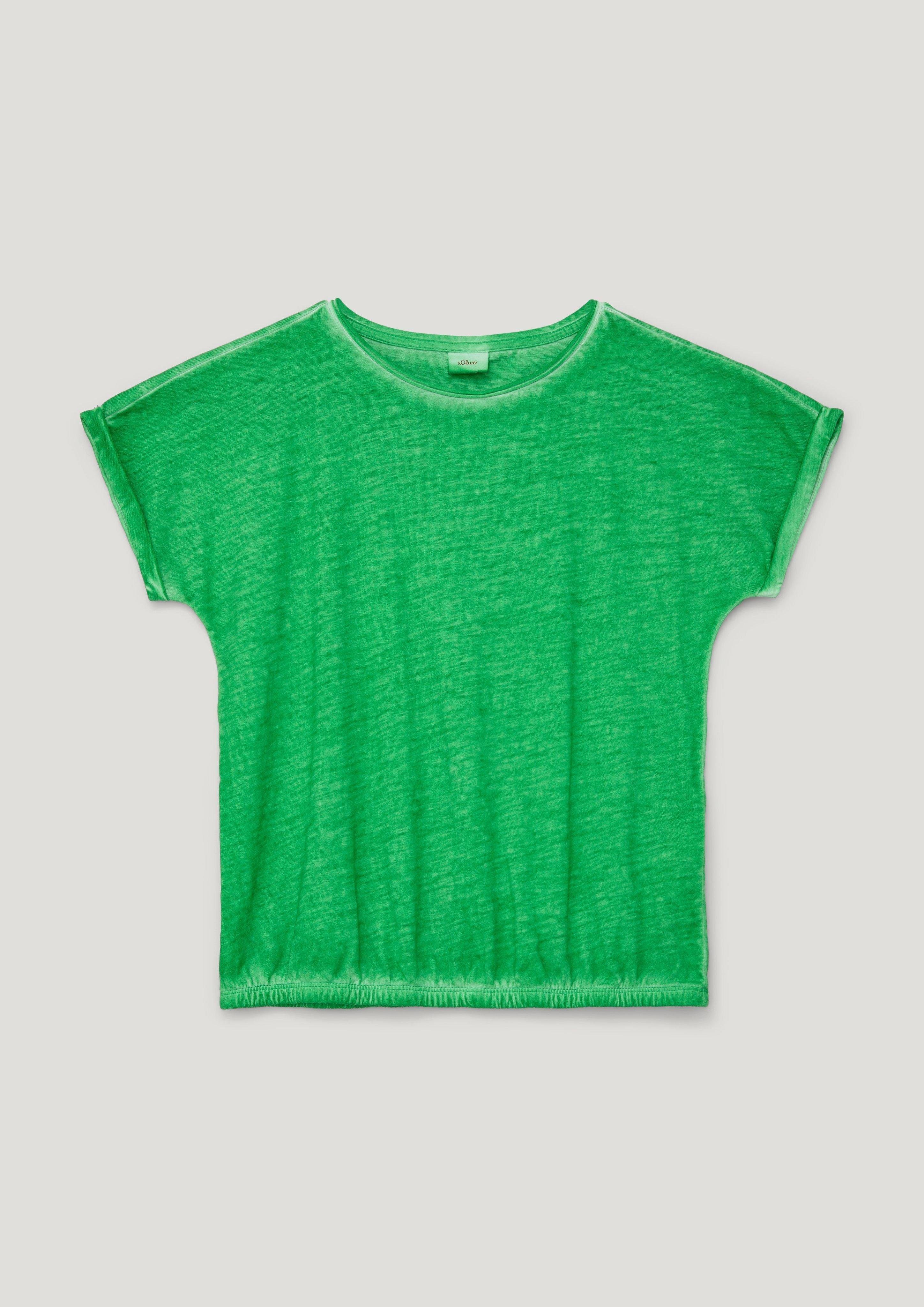 Kurzarmshirt grün s.Oliver T-Shirt aus Baumwolle