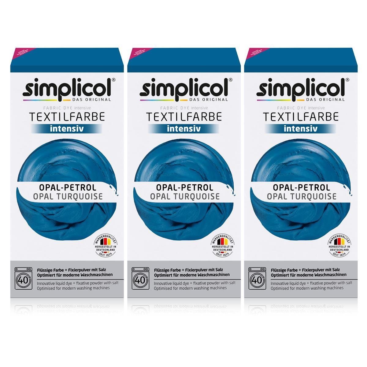 Textilfarbe Simplicol Textilfarbe intensiv Opal-Petrol - Einfaches Färben (3er Pac