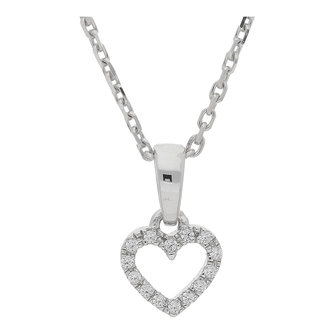 Kettenanhänger Herzanhänger Silber 925 mit Zirkonia weiß JuwelmaLux JL10-02-3721