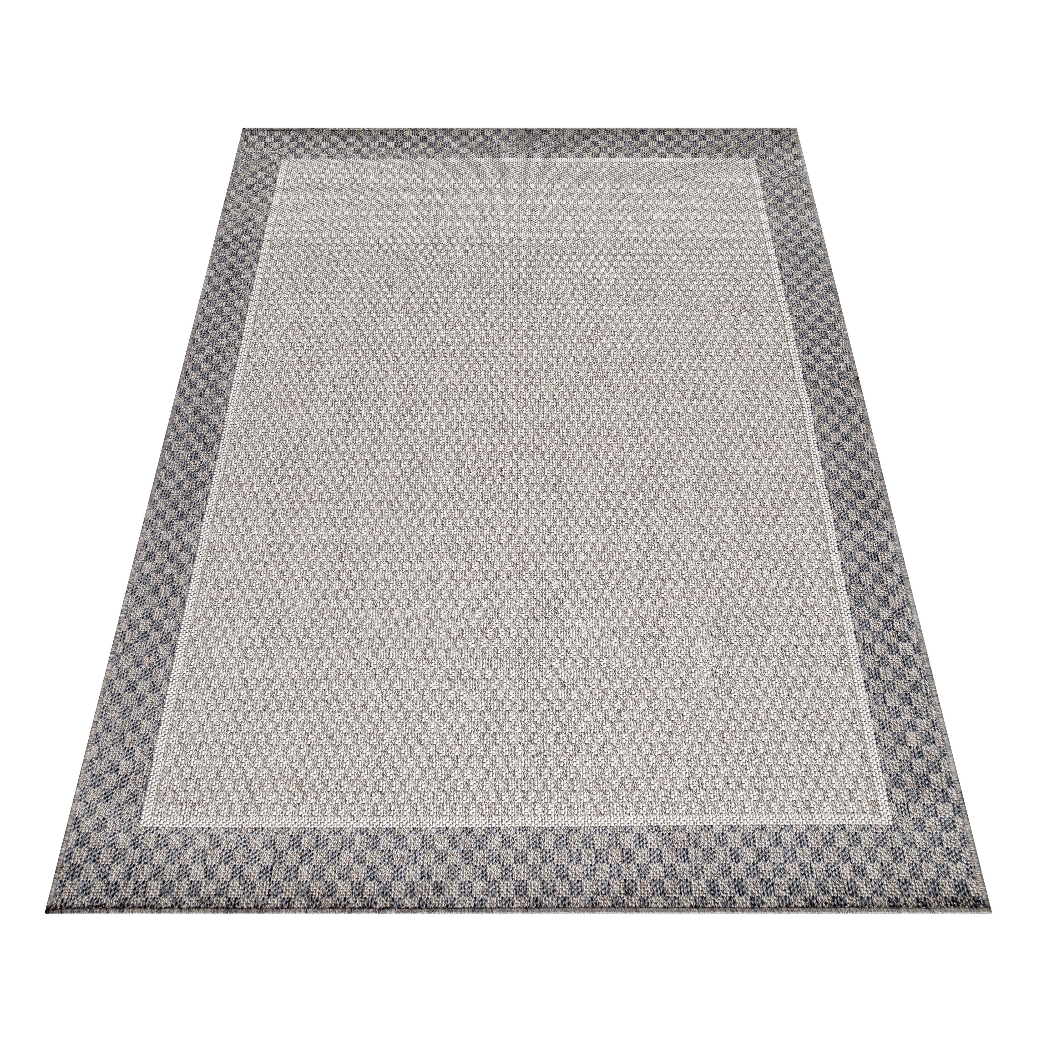 Stilvoll Günstig Outdoorteppich Teppich für den Flur oder Küche Bordüre Design, Läufer, Höhe: 7 mm