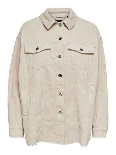 ONLY Blouson Oversized Cord Jacke Shacket Übergan Cardigan Samt ONLBITTEN (1-St) 4014 in Beige