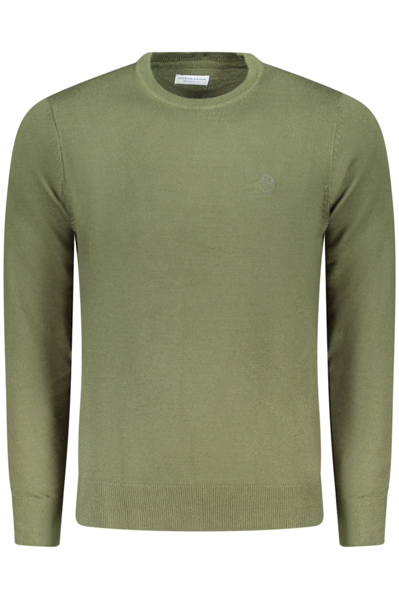 North Sails Strickpullover Grüner Herren-Pullover mit Stickerei und Rundhals-Ausschnitt