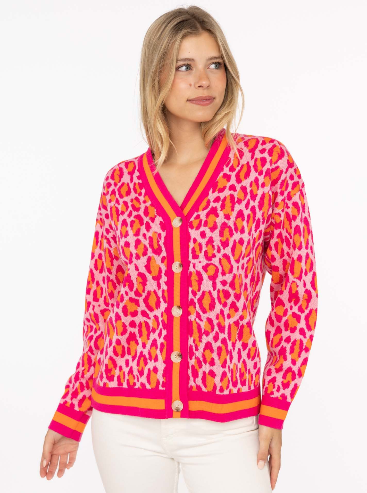 Zwillingsherz Strickjacke "Leo Streifen" mit Knöpfen, Leomuster und Streife günstig online kaufen