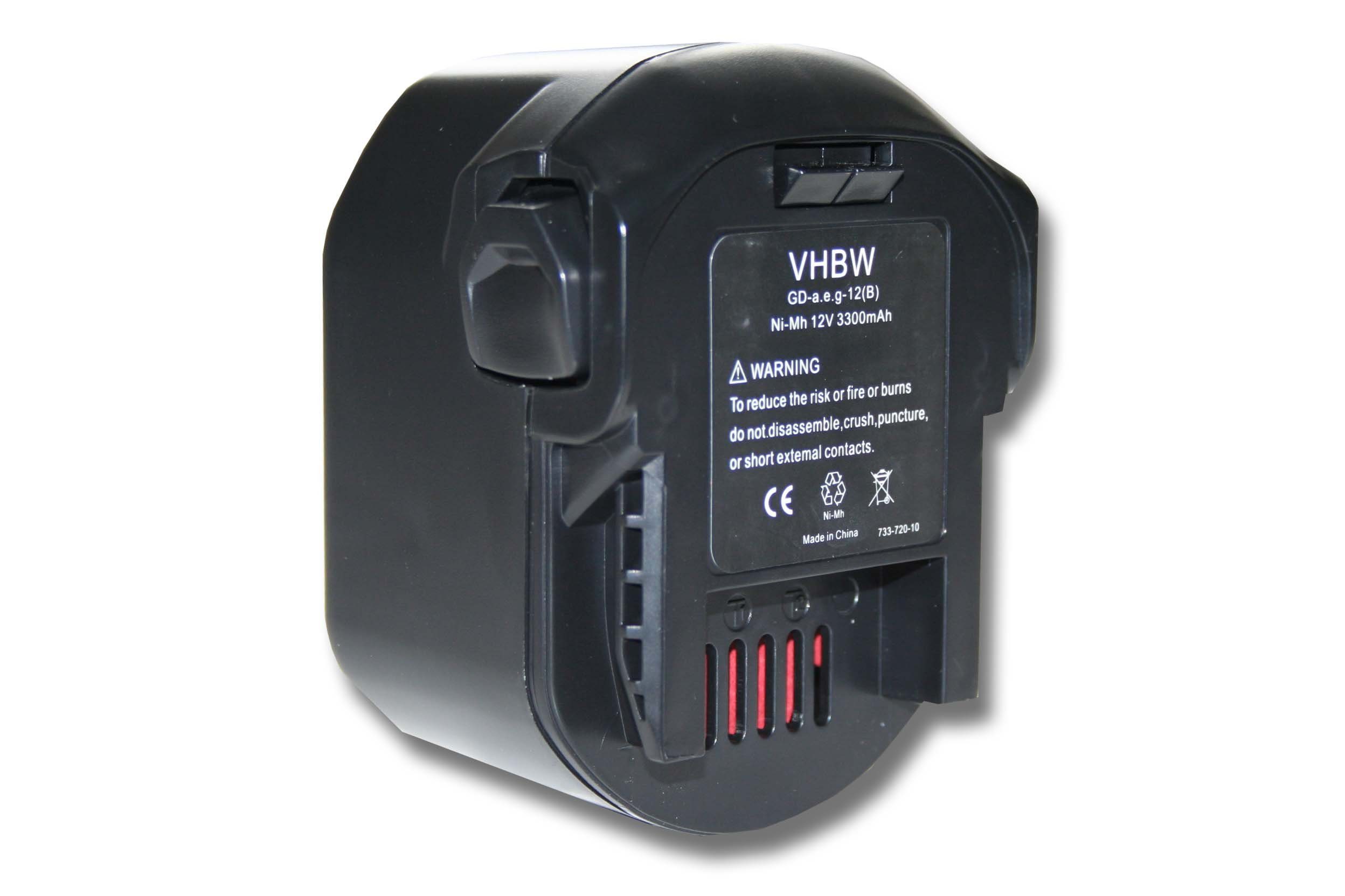 vhbw passend für AEG B1214G, B1215R, B1220R, BS 12 G, BSB 12 G, BSB 12 STX, Akku 3300 mAh