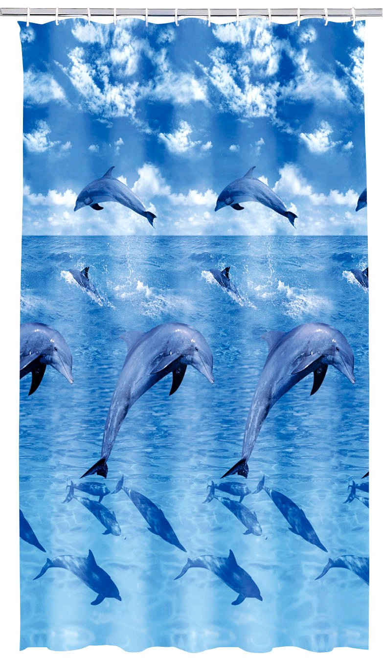 Kleine Wolke Duschvorhang »Delfin« Breite 180 cm, Höhe 200 cm, inkl. Besfestigungsringen