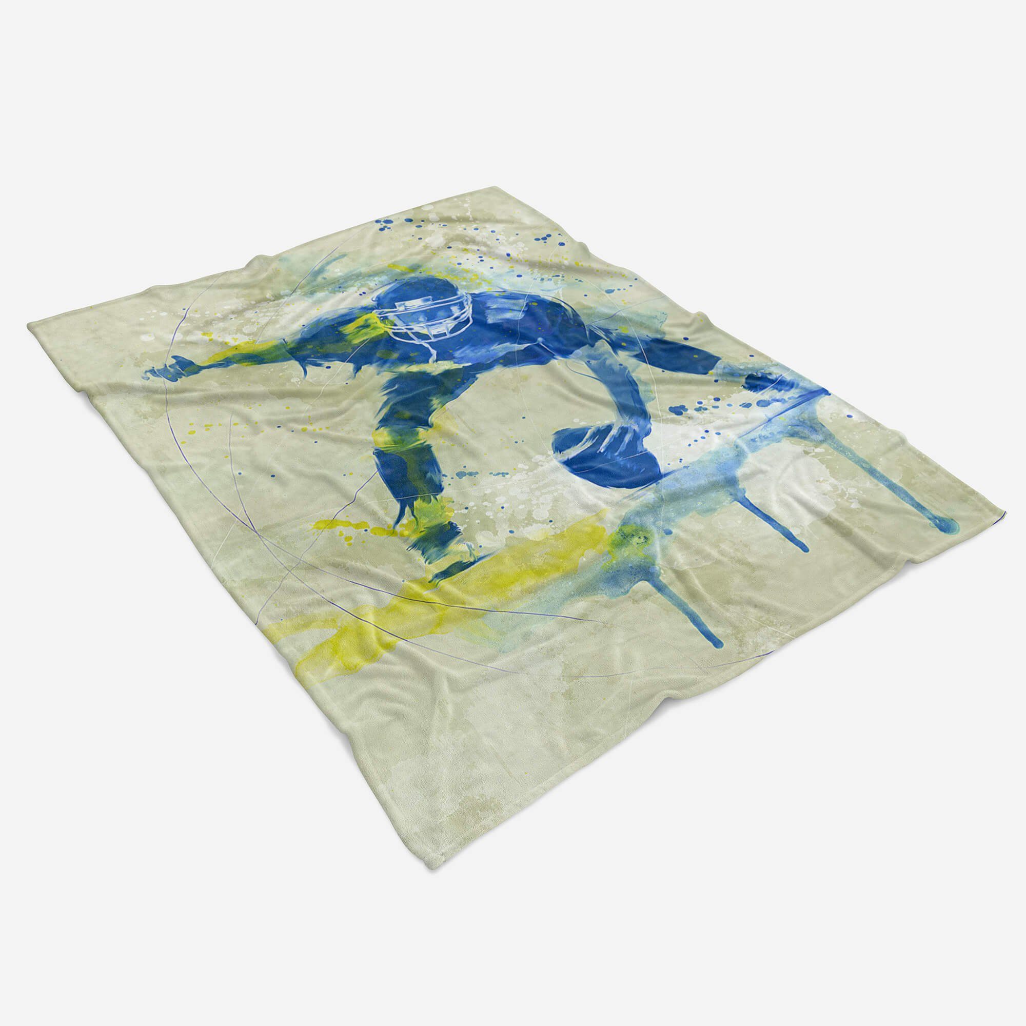 Sinus Sport American Art Saunatuch Kunstvoll Handtuch Baumwolle-Polyester-Mix Strandhandtuch Handtücher Footbal, (1-St), SplashArt Handtuch Kuscheldecke