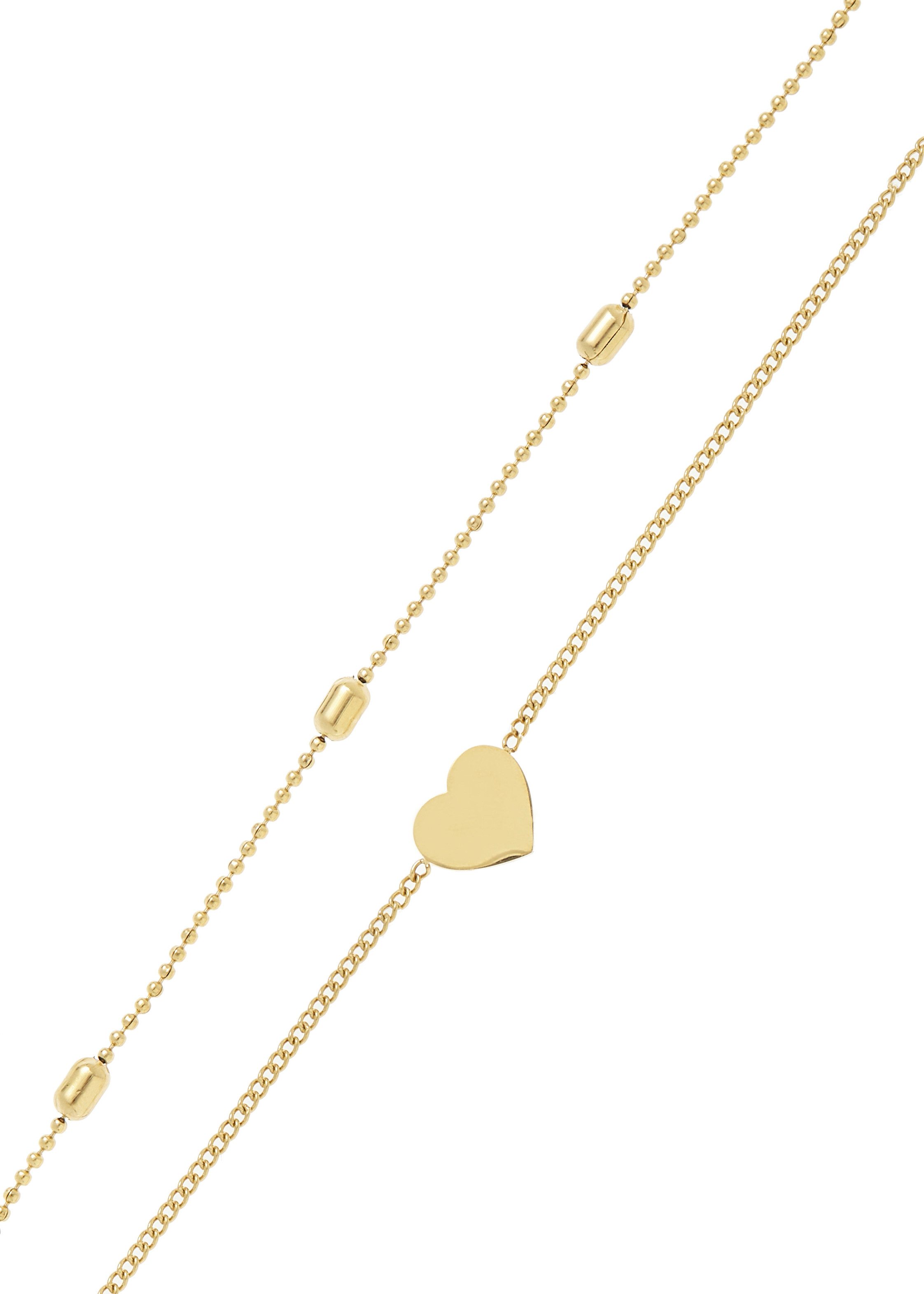 LASCANA Fußkette Mit Herzanhänger, NEU Aus vergoldetem Edelstahl