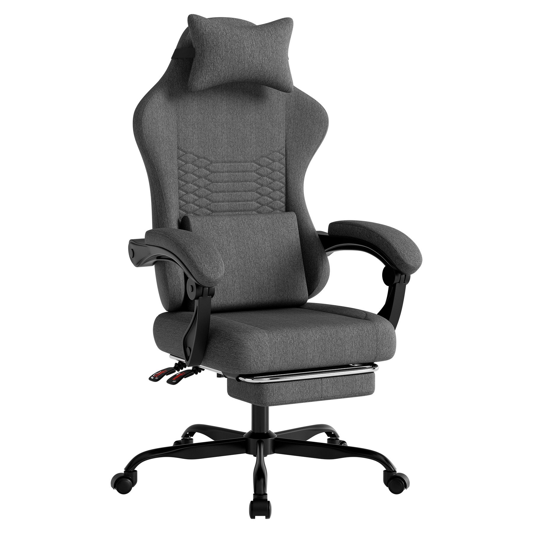 KEFEYA Gaming-Stuhl mit Massage (Fußstütze & verstellbarer Kopfstütze – ergonomischer Rennsport Bürostuhl für Gamer, Homeoffice & Jugendliche, 135° Neigung, belastbar bis 136 kg, 1 St)
