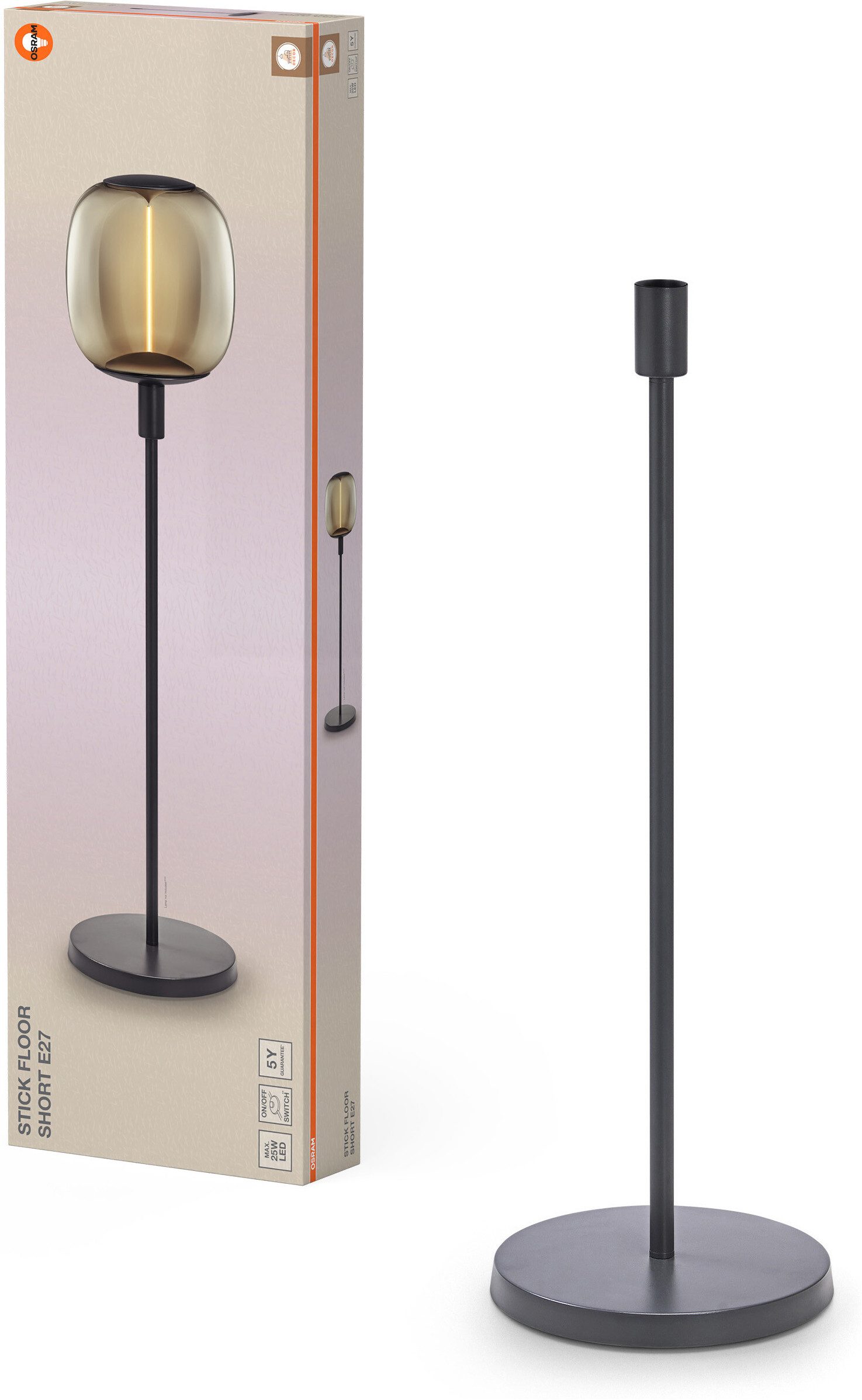 Osram Stehlampe Decor Stick Floor, ohne Leuchtmittel, Fassung E27, Stahl