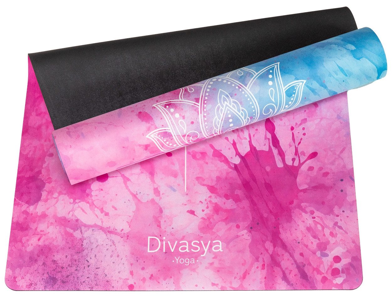 DIVASYA Yogamatte aus Naturkautschuk & recycelter Mikrofaser, rutschfest & dick
