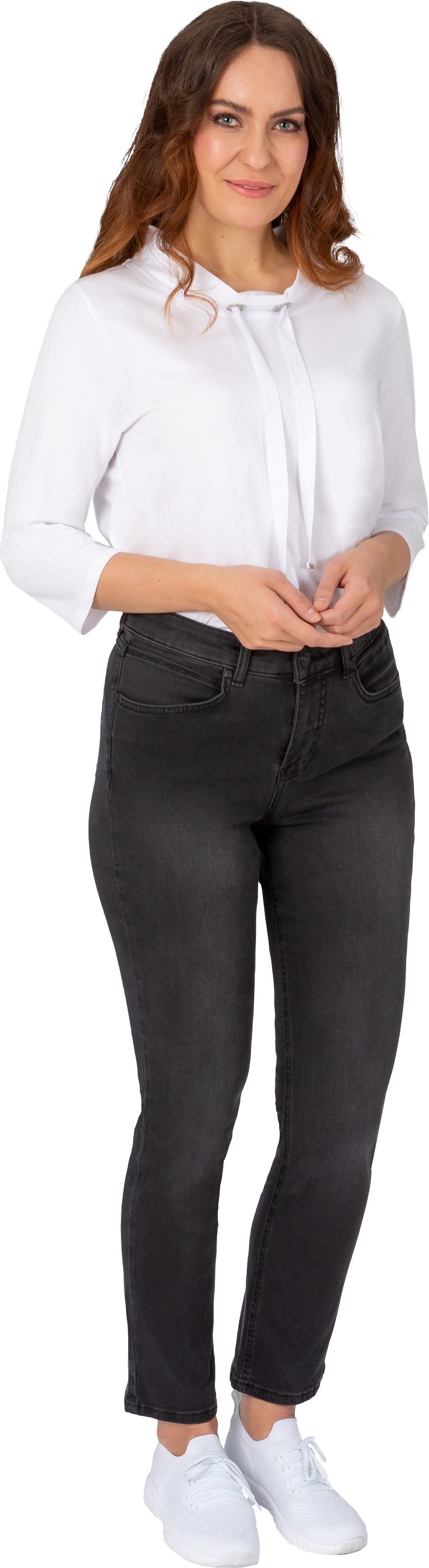 Gio Milano Stretch-Jeans Gio-Kim 5-Pockets Style black washed