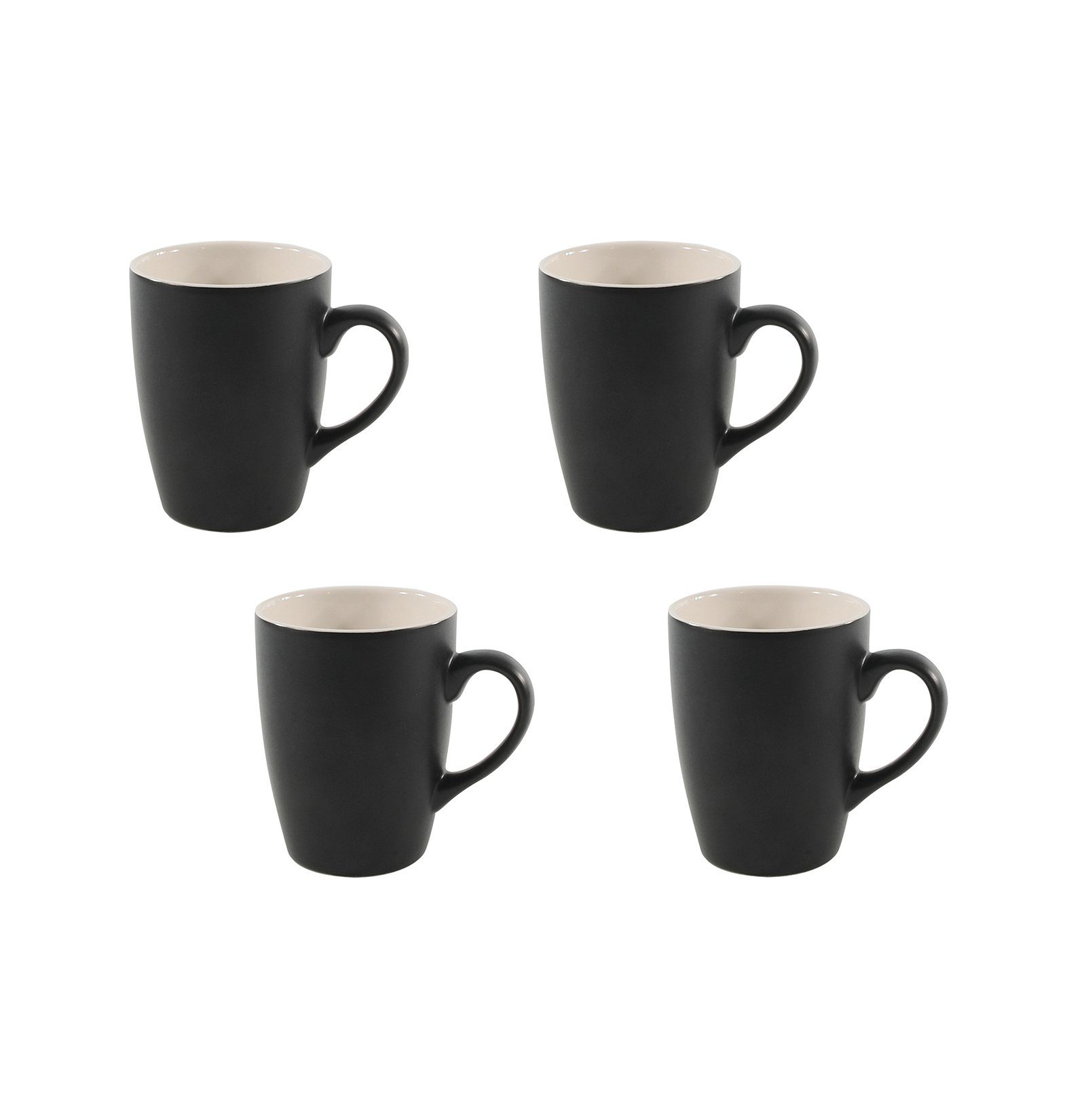 4er Matt, Tasse Teetasse Tasse Set Black Keramik, Neuetischkultur Kaffeetasse