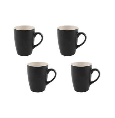 Neuetischkultur Tasse Tasse 4er Set Black Matt, Keramik, Kaffeetasse Teetasse