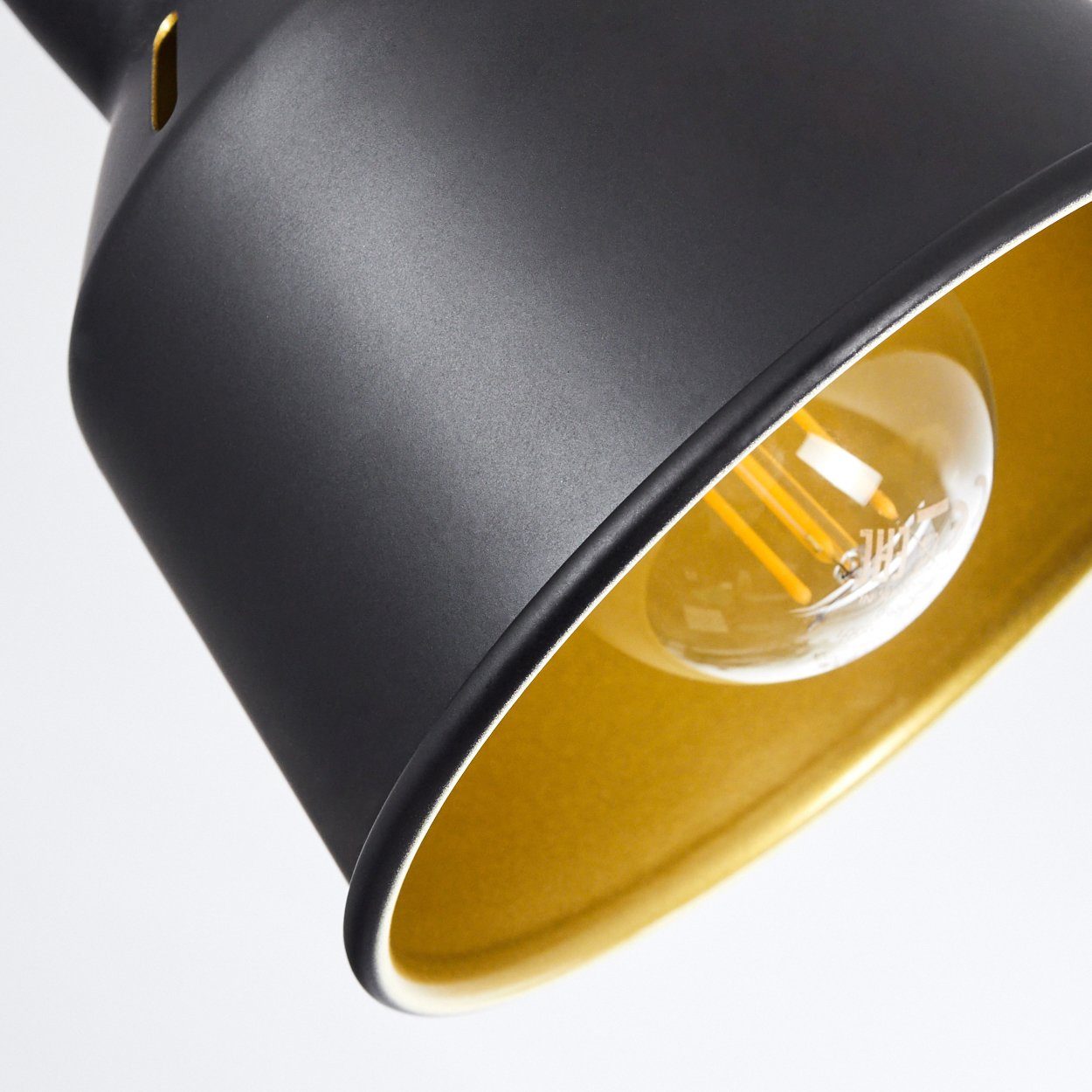 hofstein Deckenleuchte moderne ohne Schwarz-matt/Gold/Chromfarben, aus Deckenlampe mit Strahlern 6-flammig, x verstellbaren in u. E14, 6 Leuchtmittel, Metall Lichteffekt, Spot