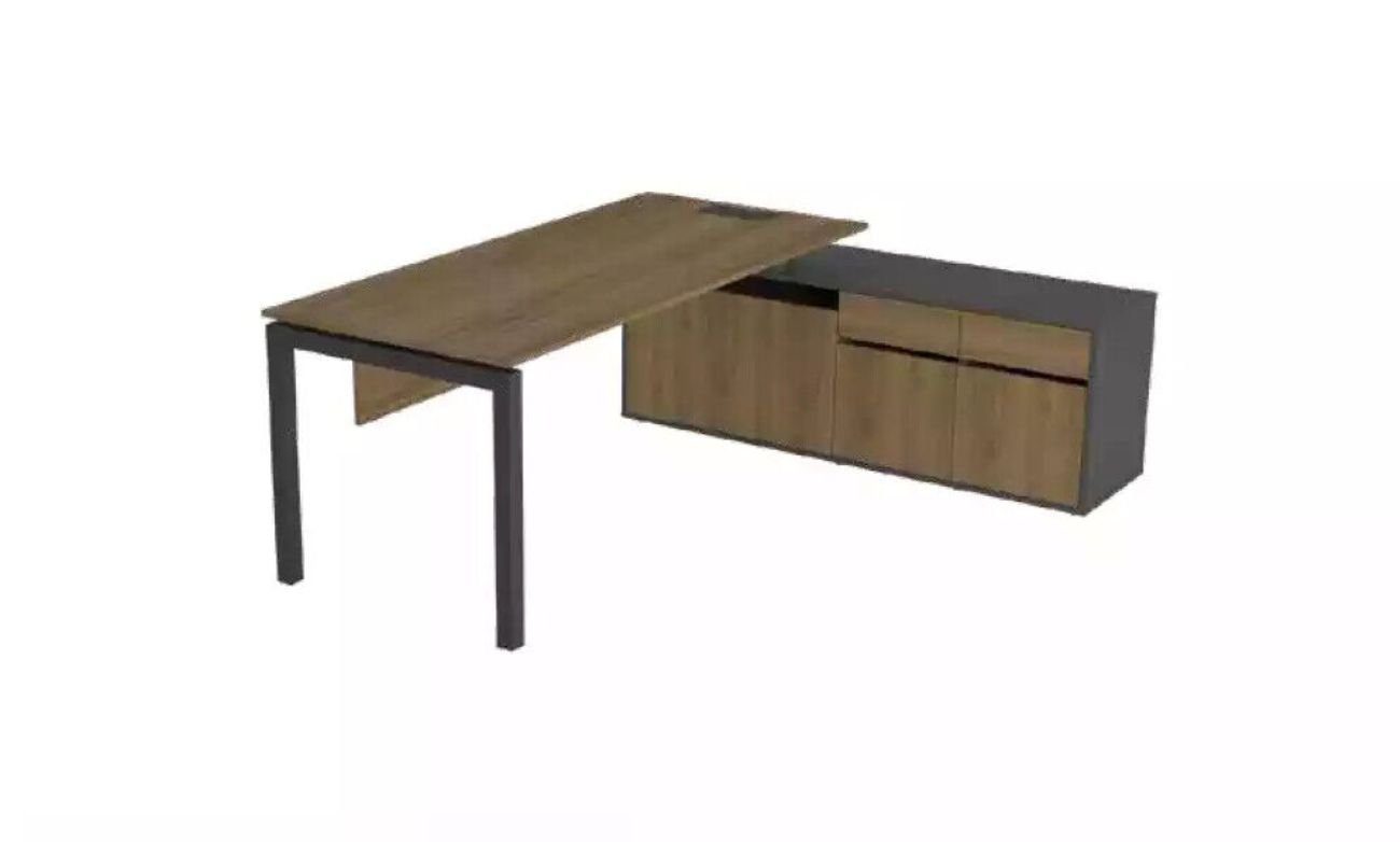 (1-St., in Designer Europa Tisch Eckschreibtisch Arbeitsmöbel 1x Eckschreibtisch Braun Schreibtisch), Modern Büro nur JVmoebel Luxus Made Möbel