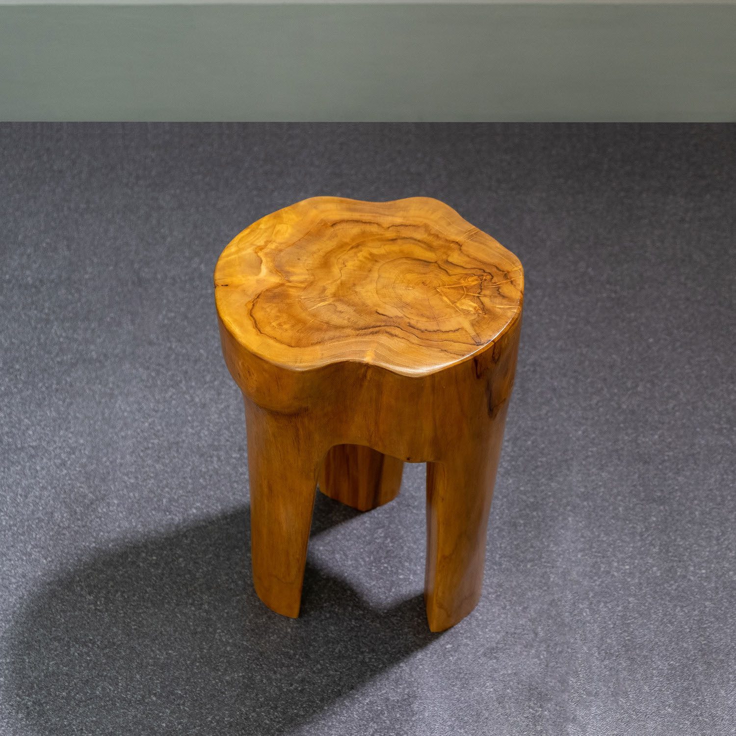 wohnfreuden Hocker Teakholz Hocker rund 40 cm lasiert, 1012
