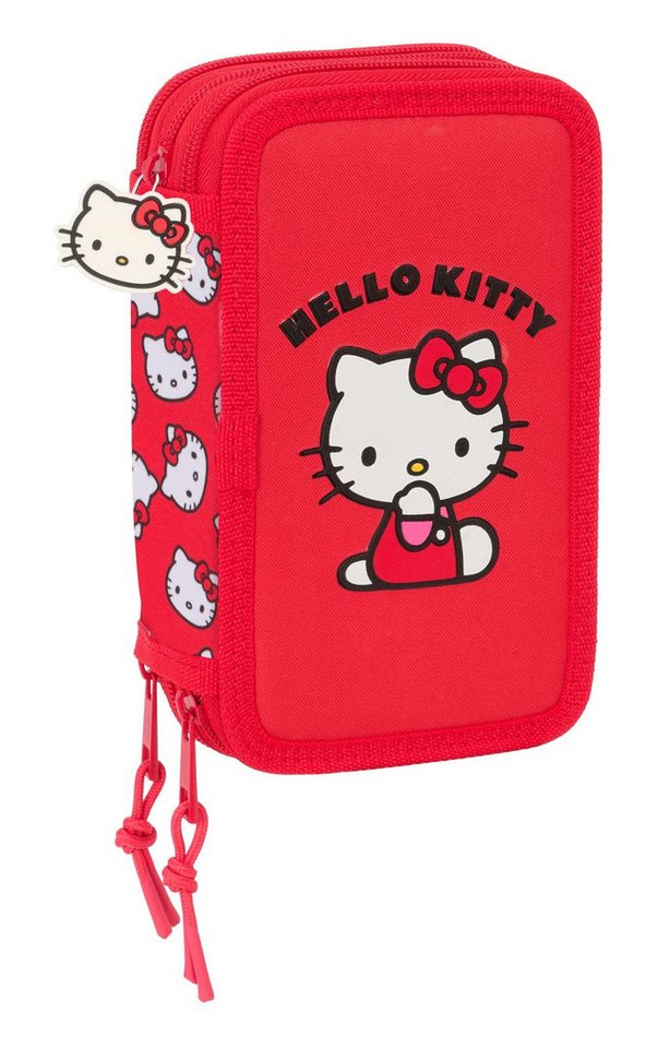 safta Federmäppchen Hello Kitty - Mäppchen Federmappe, 37 Teile, 3-fach gefüllt, (37-tlg., Mädchen), Reißverschluss