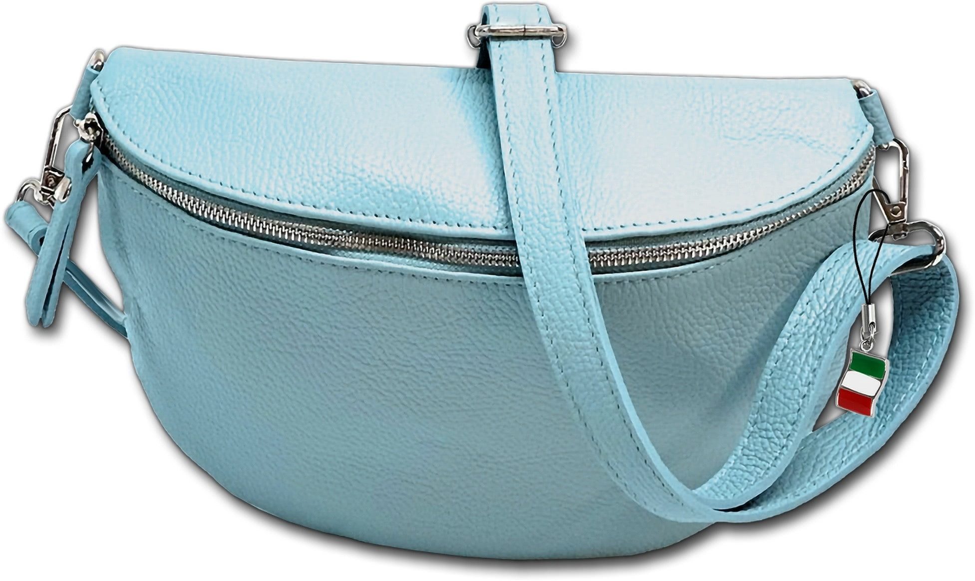 FLORENCE Gürteltasche Gürteltasche hellblau Florence Tasche (Gürteltasche, Gürteltasche), Damen Tasche Echtes Leder rot, korallrot, Made-In Italy