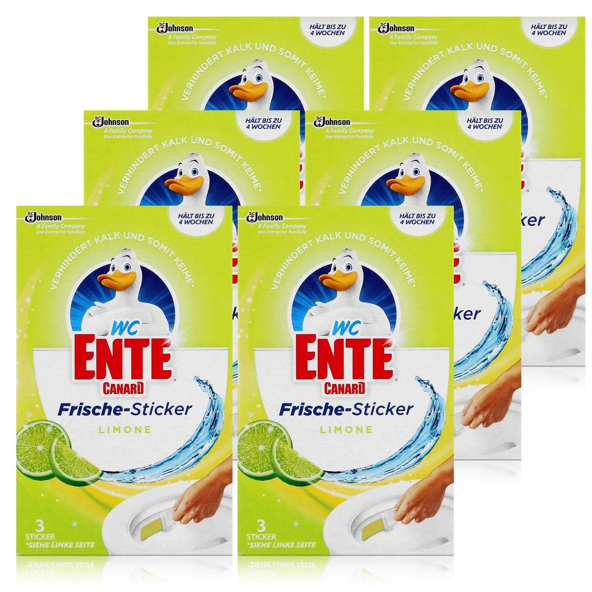 WC Ente WC Ente Frische-Sticker Limone 3x9g WC-Frische (6er Pack) WC-Reiniger