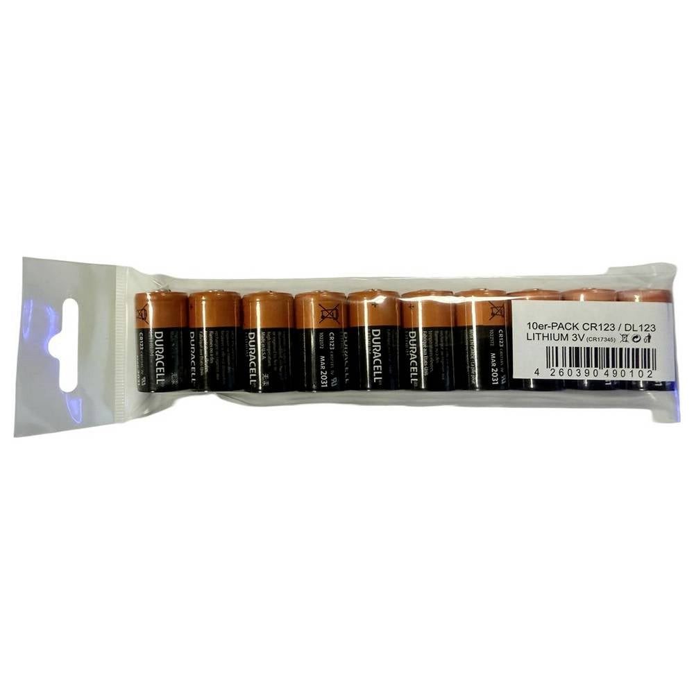 Duracell Lithium-Batterie CR 123 A, 10er B123DMULTI10 Fotobatterie