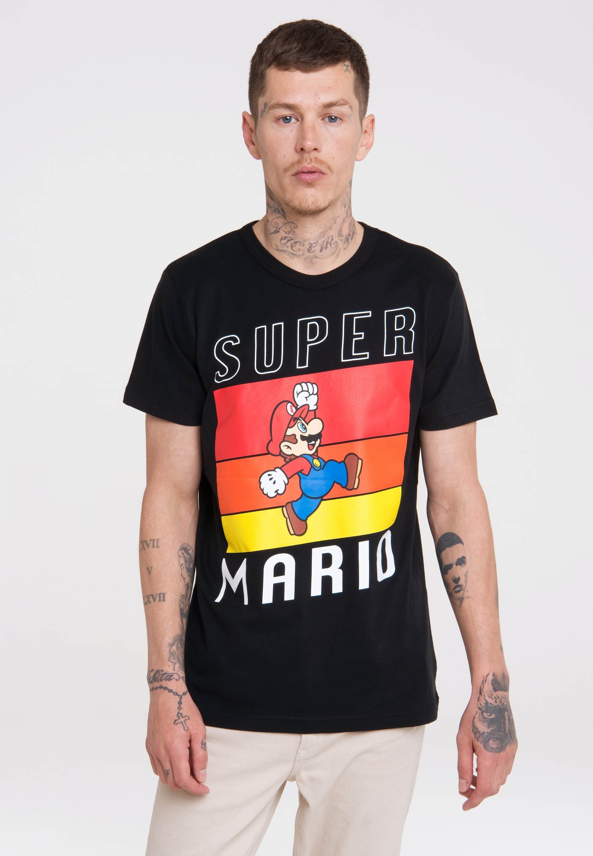 T-Shirt Super Mario mit LOGOSHIRT Originaldesign lizenziertem