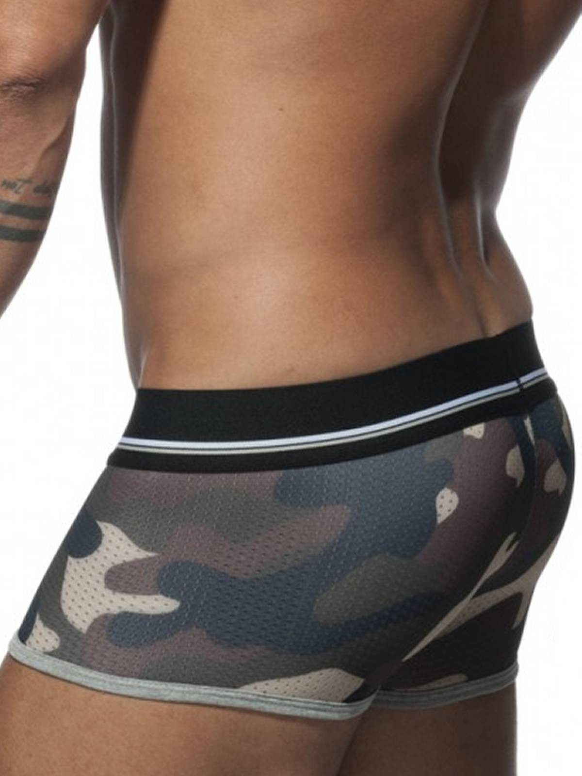 addicted Trunk Addicted Camo Mesh Push Up Trunks Underwear Brown