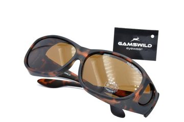 Gamswild Sonnenbrille UV400 Überbrille Sportbrille universelle Passform, polarisiert Damen Herren unisex, Modell WS4323 in braun, gelb, blau