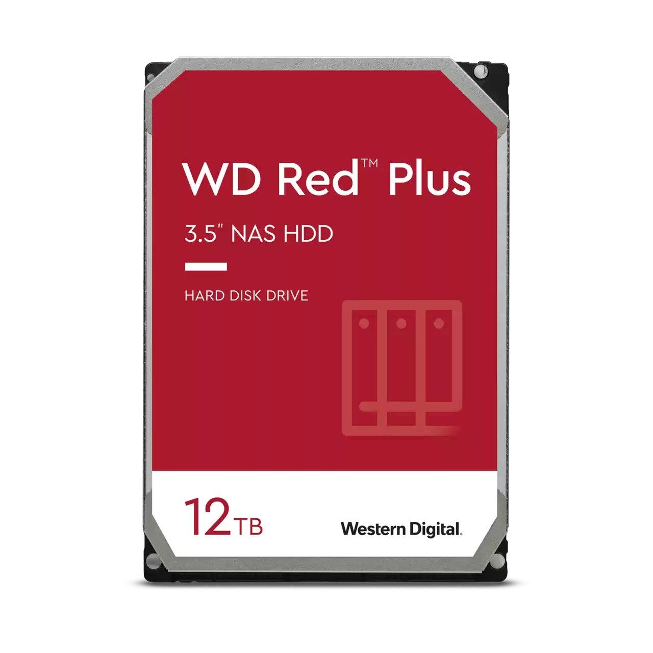 Western Digital WD Red Plus NAS-Festplatte 12 TB 256 MB - WD120EFBX HDD-NAS-Festplatte (12 TB) 3,5"" 196 MB/S Lesegeschwindigkeit, Optimiert die Festplattenparameter für Workloads von NAS-Systemen